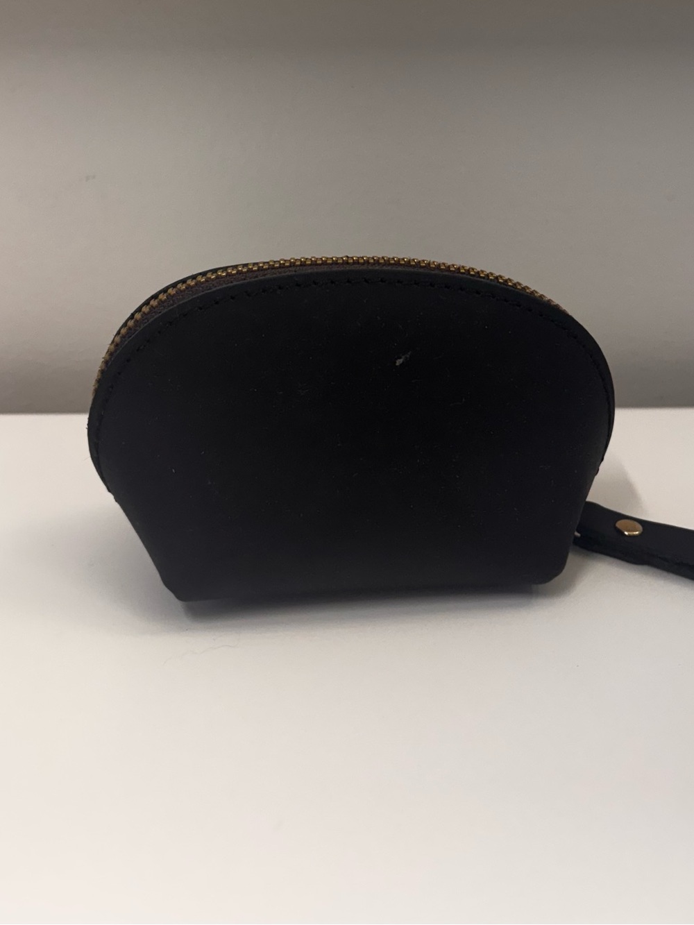 Black Leather Wristlet Coin Pouch - Unbranded